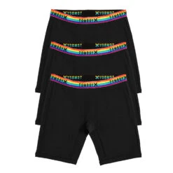 9" Boxer Briefs 3-Pack - Cotton Black Rainbow