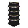 Boy Shorts 5-Pack - Cotton Black Rainbow