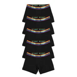 4.5" Trunks 5-Pack - Cotton Black Rainbow
