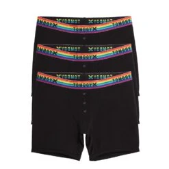 6" Fly Boxer Briefs 3-Pack - TENCEL™ Modal Black Rainbow