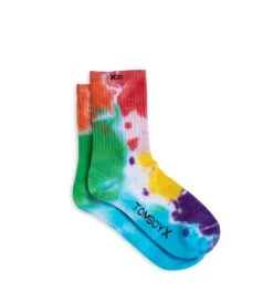 Anklet Crew Socks - Rainbow Spill