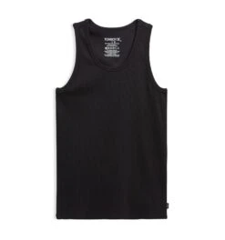 Organic Cotton Rib Power Tank - Black