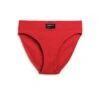 Organic Cotton Rib High Waisted Bikini - Fiery Red