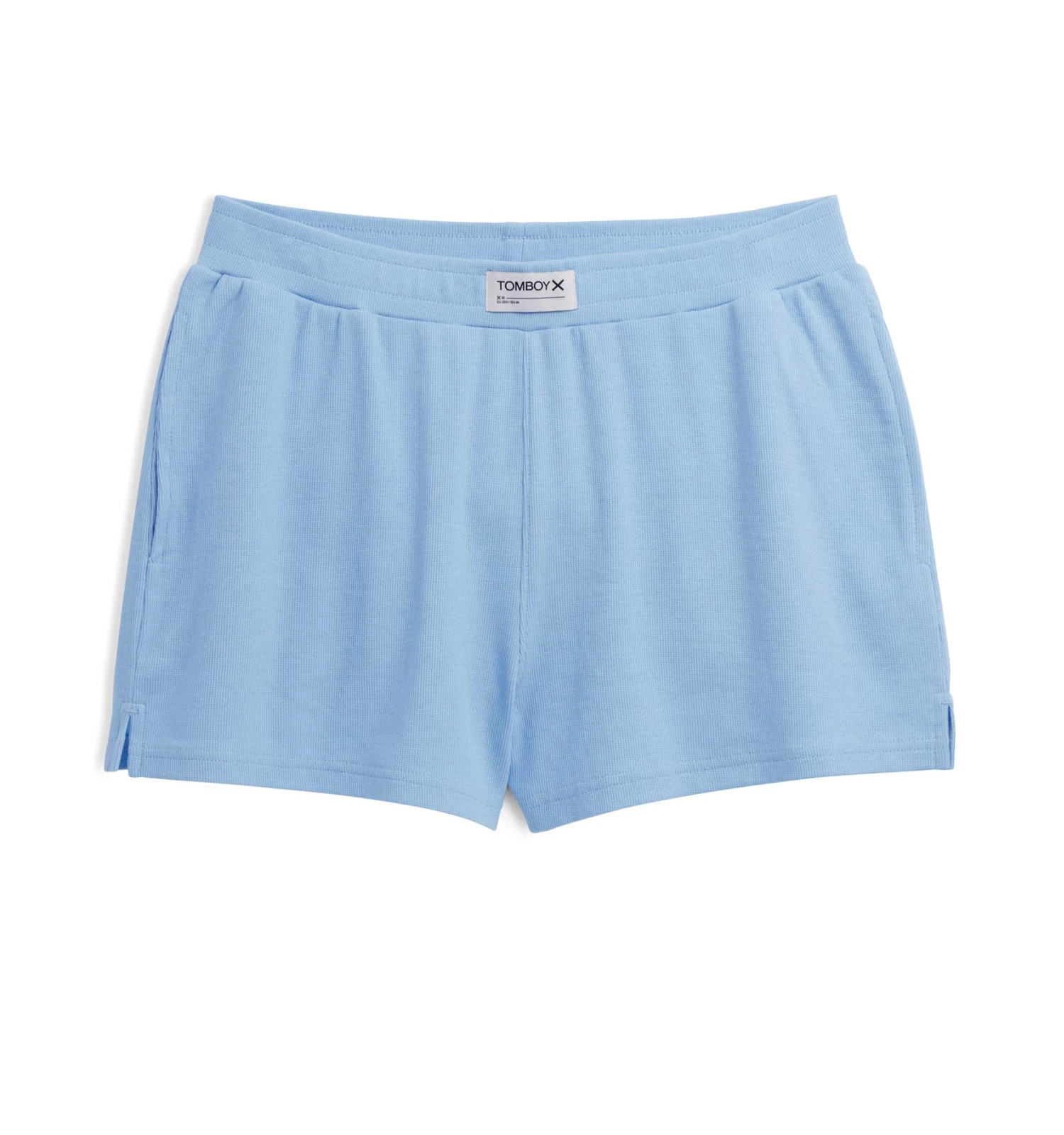 Organic Cotton Rib Boxer Shorts - Forget Me Not