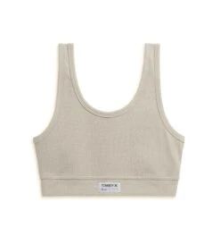 Organic Cotton Rib Essentials Soft Bra - Heather Grey