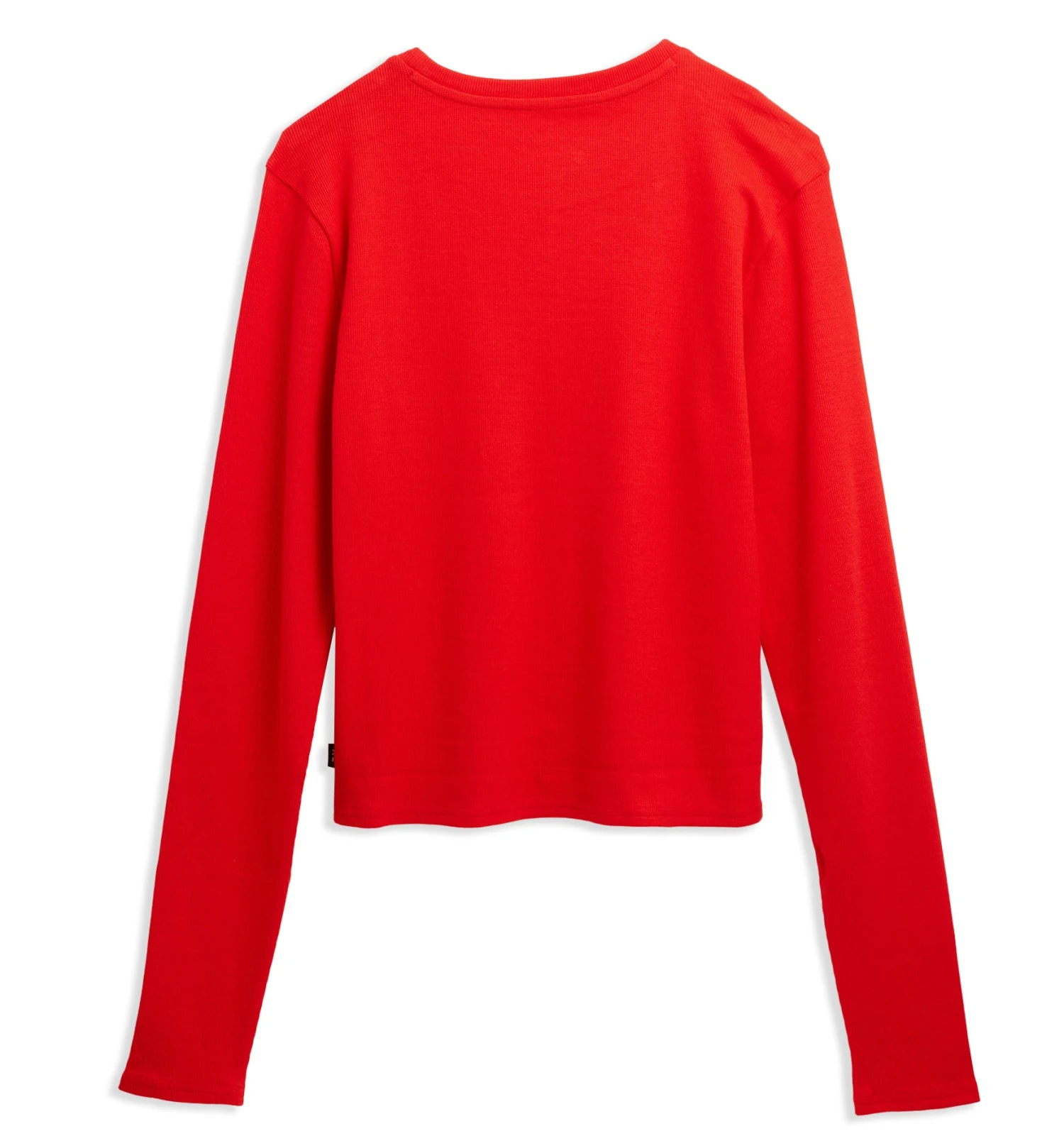 Organic Cotton Rib Long Sleeve Tee - Fiery Red - Image 2