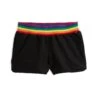 French Terry Track Shorts LC - Black With Rainbow Rib