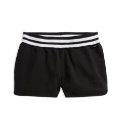 French Terry Track Shorts LC - Black With Striped Rib