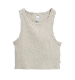 Organic Cotton Rib Shelf Bra Tank - Heather Grey