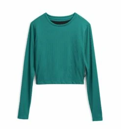 Ribbed Swim Sun Shield Crop Top LC - Parasailing