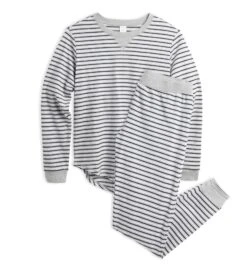 Thermal PJ Set LC - Grey With Black&White Stripe