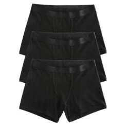 4.5" Trunks 3-Pack - Cotton X= Black
